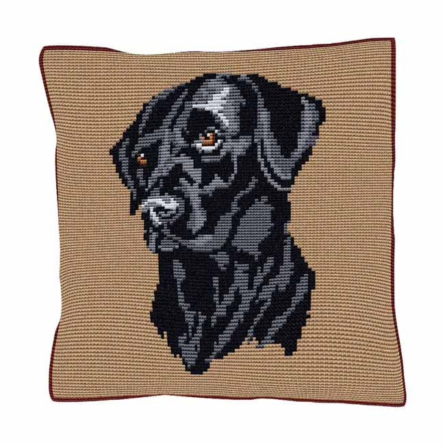 Black Labrador Printed Cross Stitch Kit by Brigantia Needlework