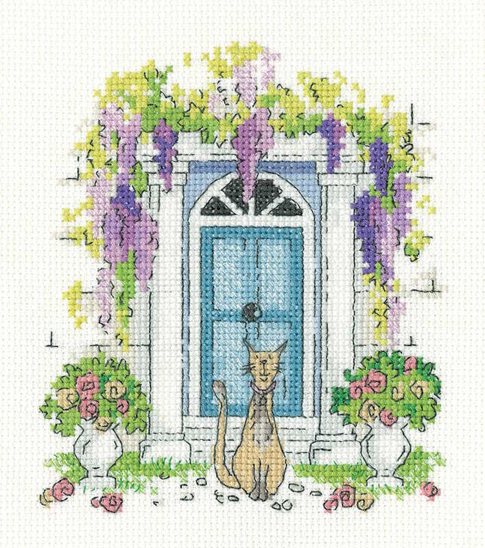 Kit De Broderie Au Point De Croix Heritage Crafts 'Lilly' - Toile Aida 14hpi, Fils DMC, Aiguille - Dimensions 24.5x43.5 Cm