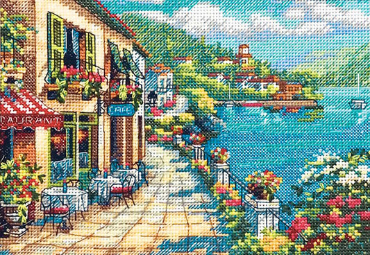 Overlook Cafe Cross Stitch Kit by Dimensions
