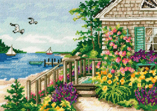 Bayside Cottage Cross Stitch Kit by Dimensions