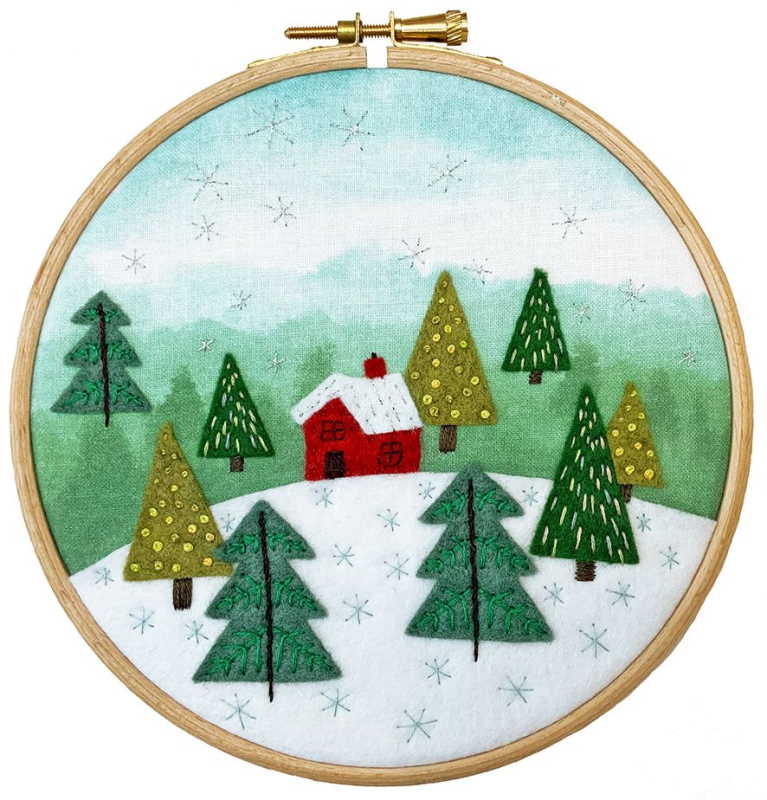 Cottage in the Woods Felt Embroidery Kit By Bothy Threads
