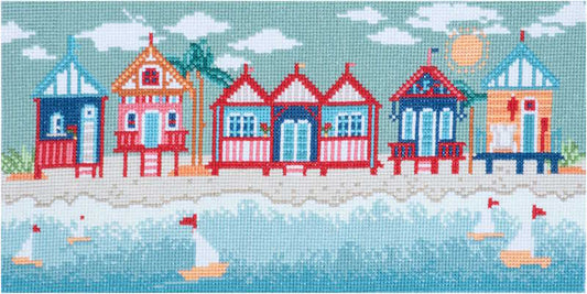 Beach Huts Cross Stitch Kit By Trimits