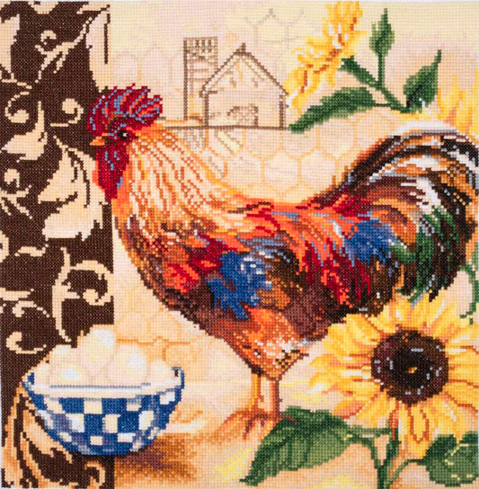 Country Rooster Cross Stitch Kit By Trimits