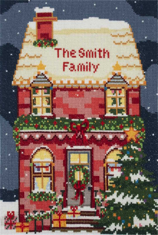 Festive House Cross Stitch Kit By Trimits