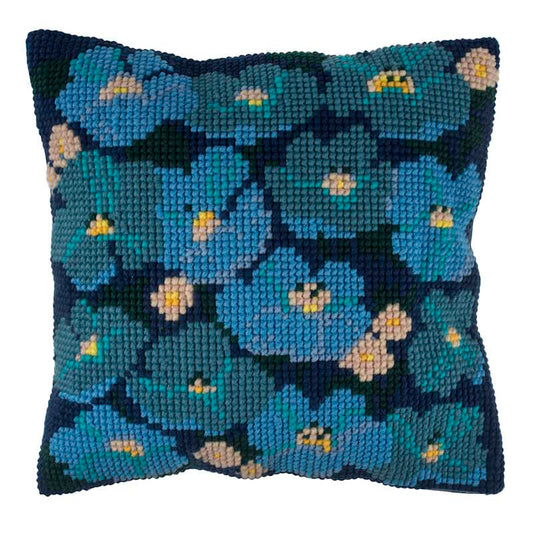 Modern Floral Printed Cross Stitch Cushion Kit By Trimits
