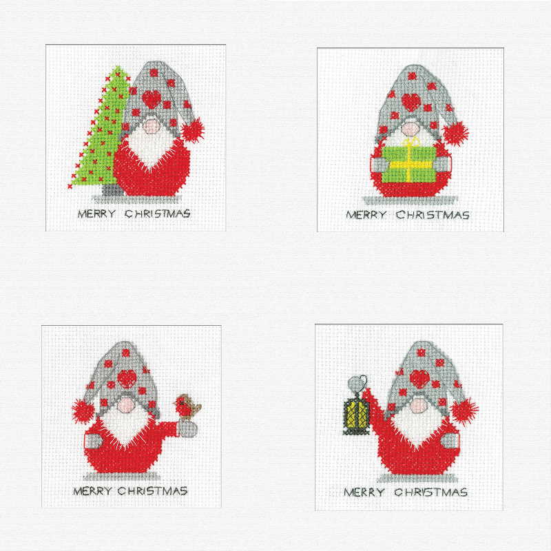Gonk Cross Stitch Christmas Card Set by Heritage Crafts 