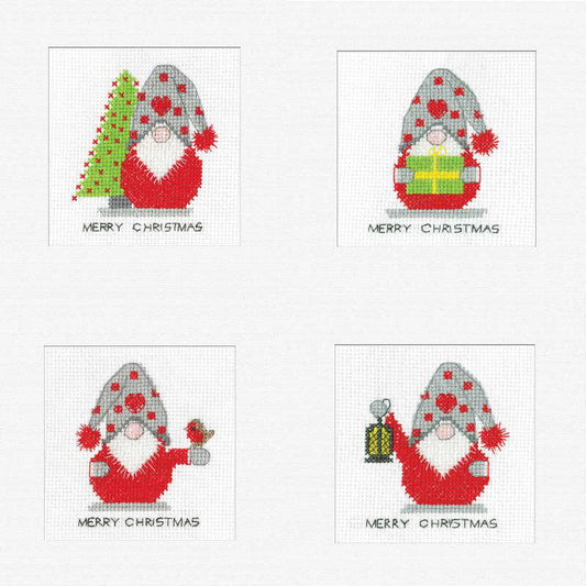 Gonk Cross Stitch Christmas Card Set by Heritage Crafts 