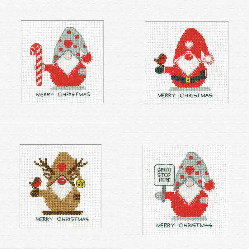 Gonk Cross Stitch Christmas Card Set by Heritage Crafts - Pack B