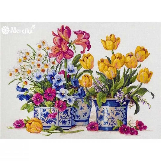 Spring Arrangement Cross Stitch Kit by Merejka 