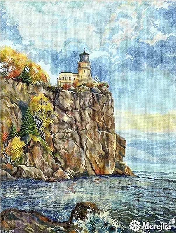 Split Rock Lighthouse Cross Stitch Kit by Merejka