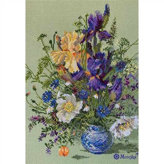 Irises and Wildflowers Cross Stitch Kit by Merejka