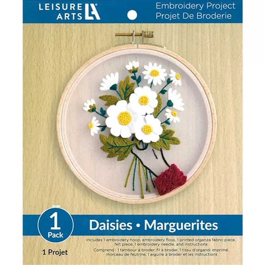 Organza Daisies Embroidery Kit By Leisure Arts