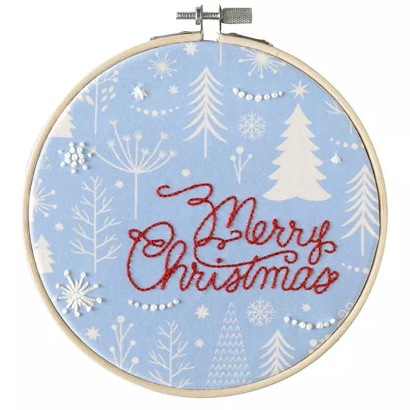 Merry Christmas Embroidery Kit By Leisure Arts