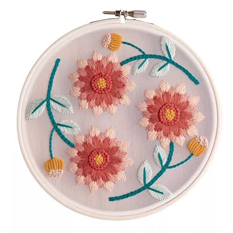 Organza Dahlia Embroidery Kit By Leisure Arts