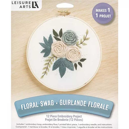 Floral Swag Embroidery Kit By Leisure Arts