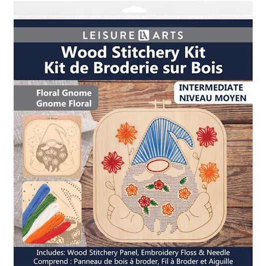 Floral Gnome Wood Stitchery Kit By Leisure Arts