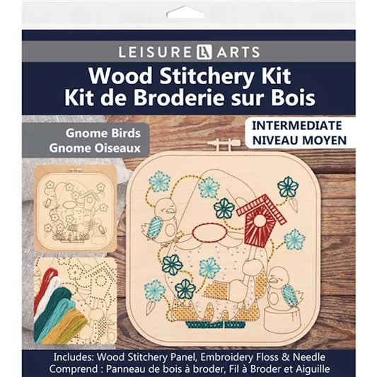 Gnome Birds Wood Stitchery Kit By Leisure Arts