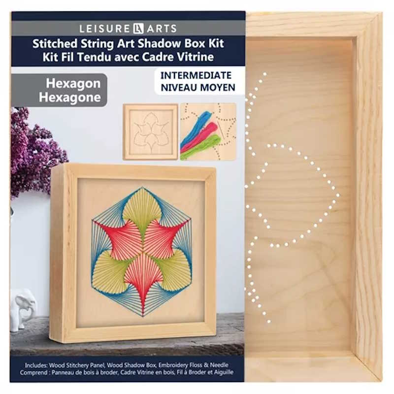 Hexagon Shadow Box Wood Stitchery Kit By Leisure Arts