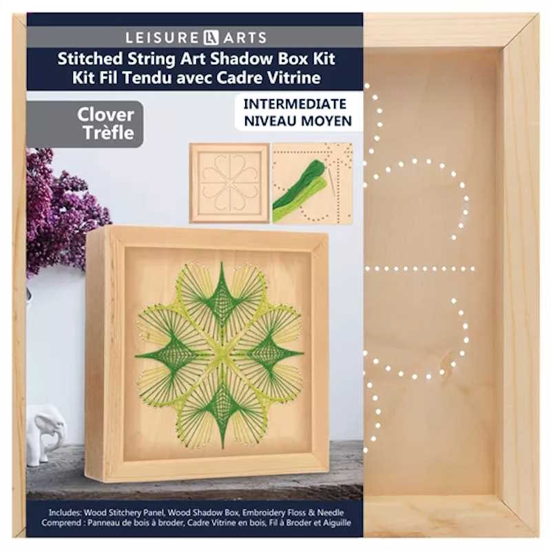 Clover Shadow Box Wood Stitchery Kit By Leisure Arts