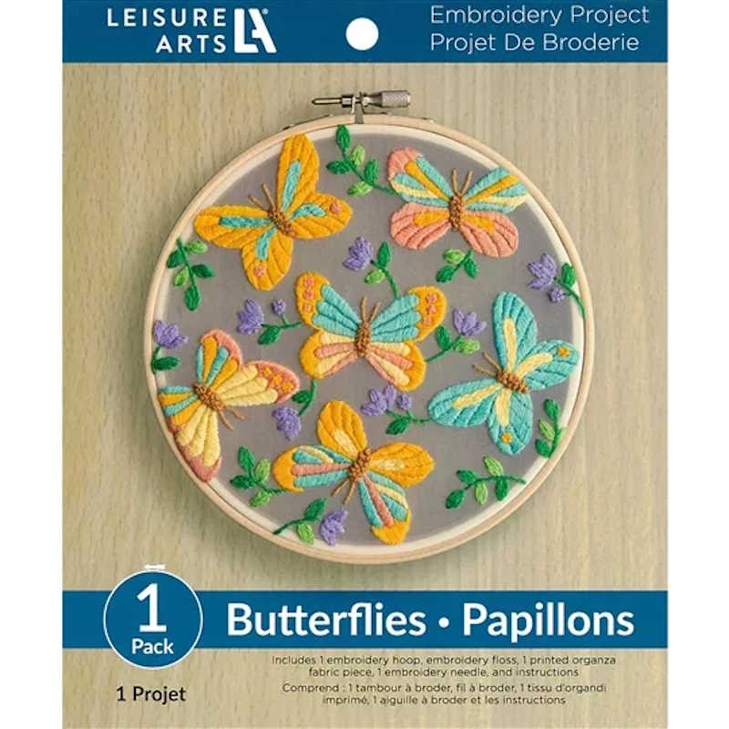 Organza Butterfly Embroidery Kit By Leisure Arts