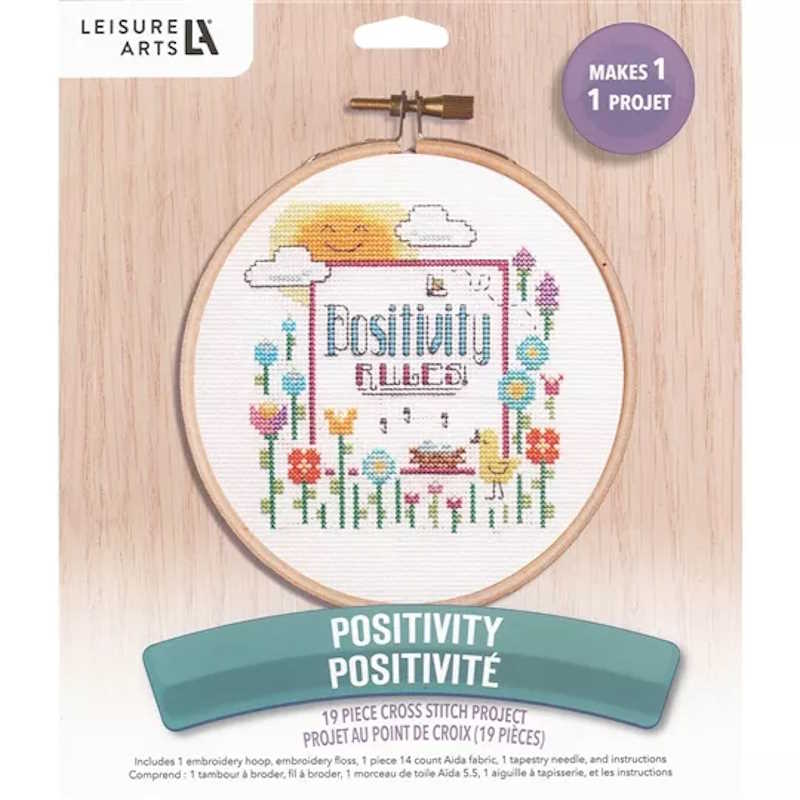 Positivity Cross Stitch Kit By Leisure Arts