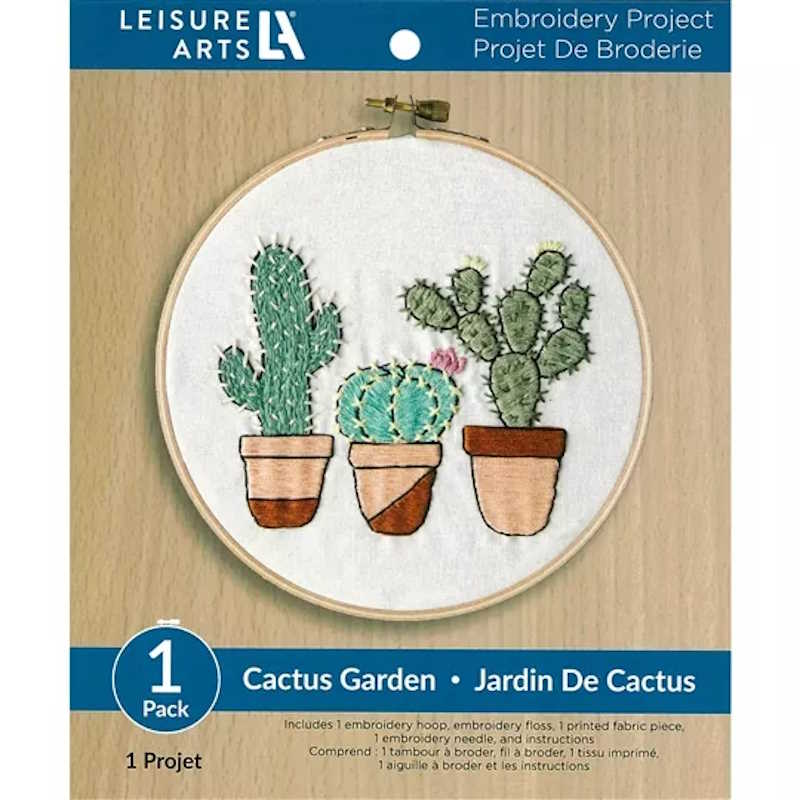 Cactus Garden Embroidery Kit By Leisure Arts