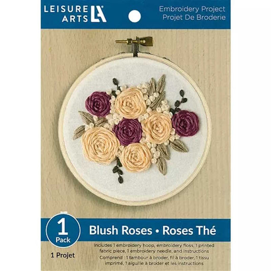 Blush Roses Embroidery Kit By Leisure Arts