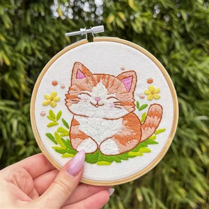 Smiling Kitty Embroidery Kit by Milpoint