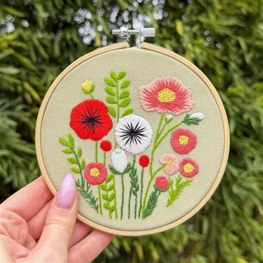 Wildflower Bouquet Embroidery Kit by Milpoint