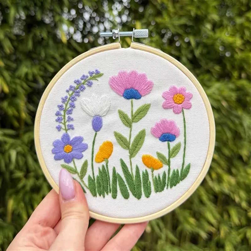 Pastel Meadow Embroidery Kit by Milpoint 