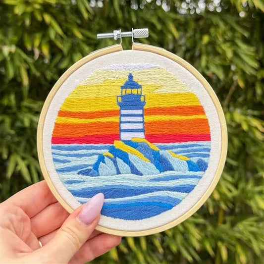 Lighthouse at Dusk Embroidery Kit by Milpoint