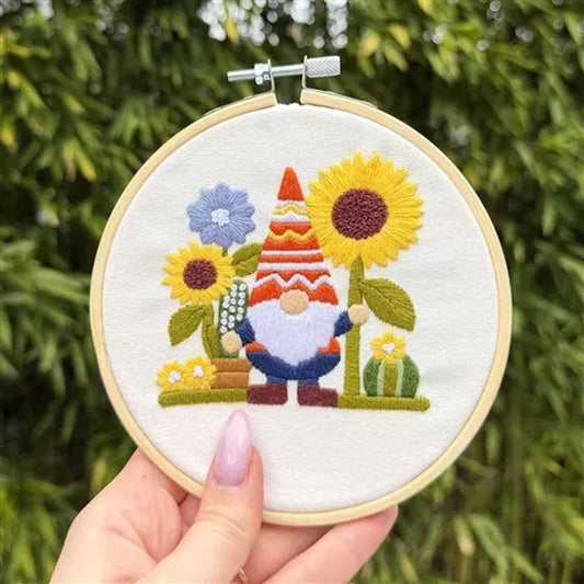 Garden Gnome Embroidery Kit by Milpoint