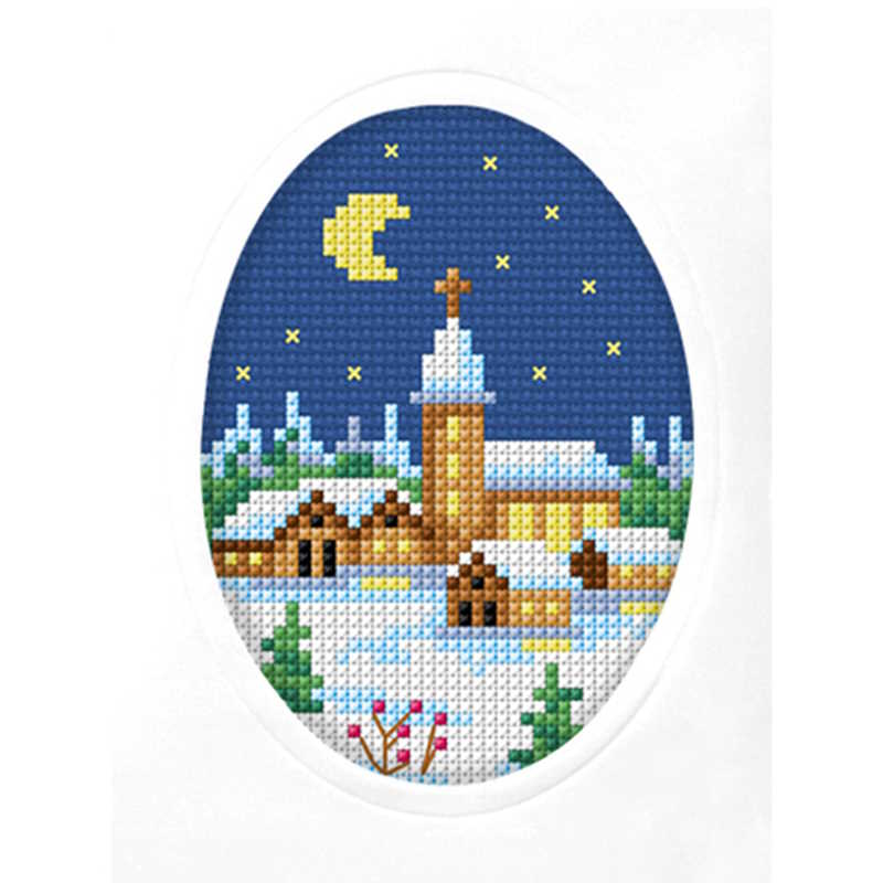 Christmas Church Cross Stitch Christmas Card Kit by Orchidea