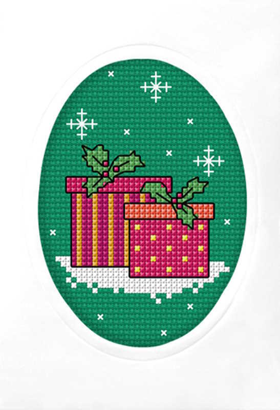 Christmas Gifts Cross Stitch Christmas Card Kit by Orchidea
