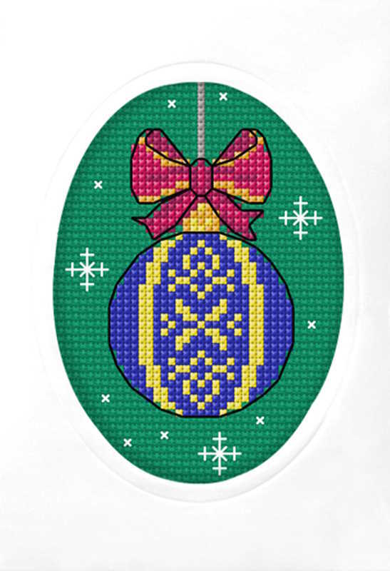 Christmas Ball Cross Stitch Christmas Card Kit by Orchidea