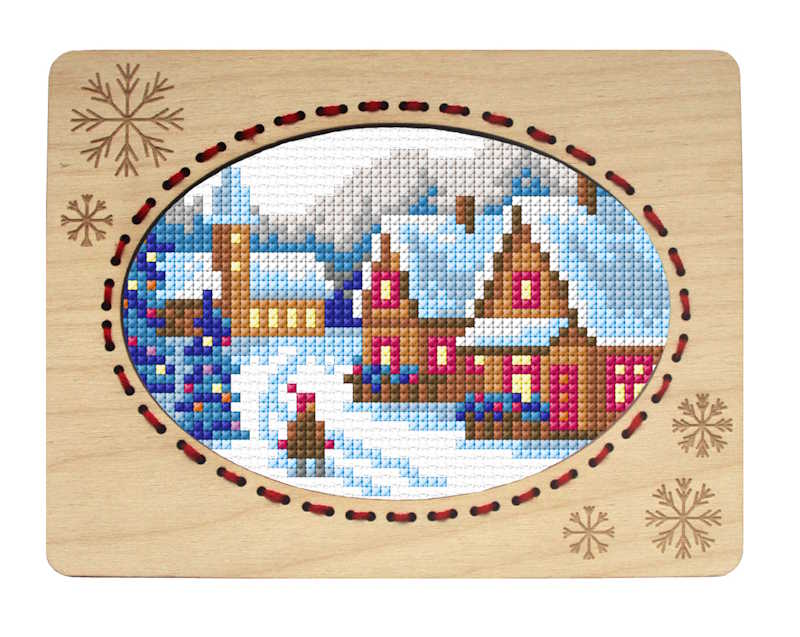 Winter Landscape Printed Cross Stitch Kit by Orchidea