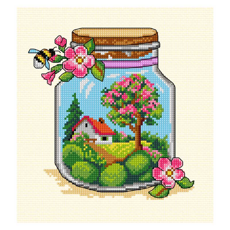 Spring Jar Cross Stitch Kit by Orchidea