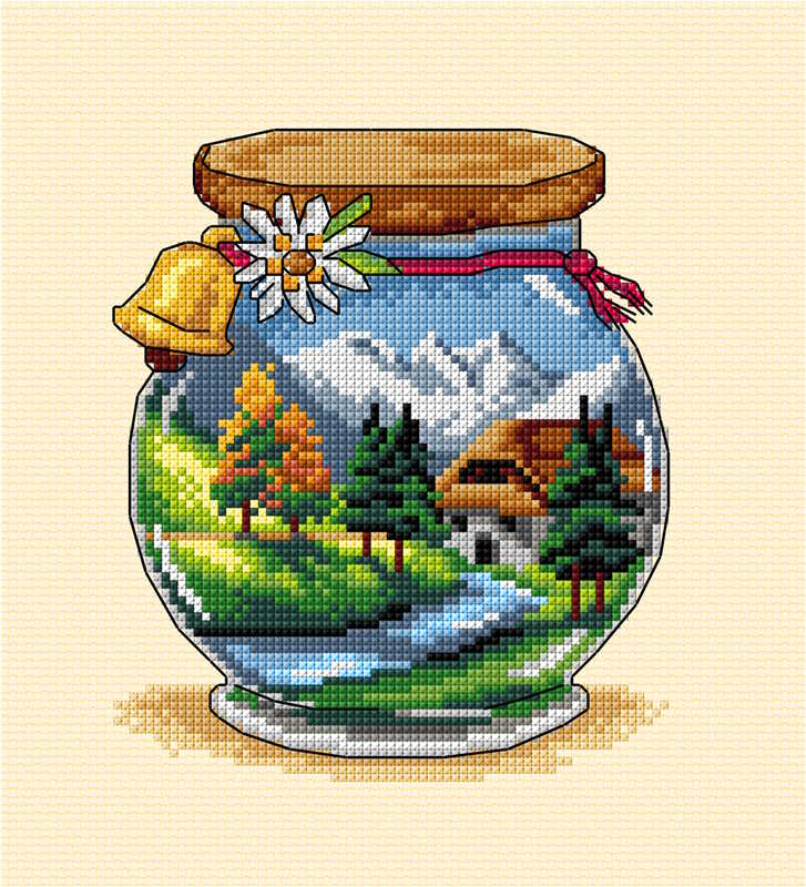 Vacation Memories Mountains Cross Stitch Kit by Orchidea