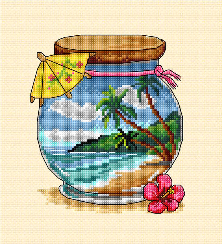 Vacation Memories Tropical Sea Cross Stitch Kit by Orchidea
