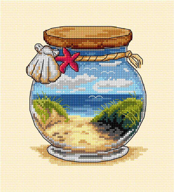 Vacation Memories Sand and Beach Cross Stitch Kit by Orchidea