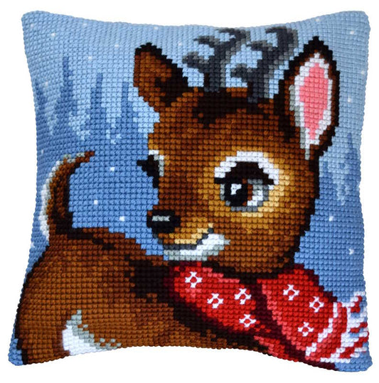 Deer Printed Cross Stitch Cushion Kit by Orchidea