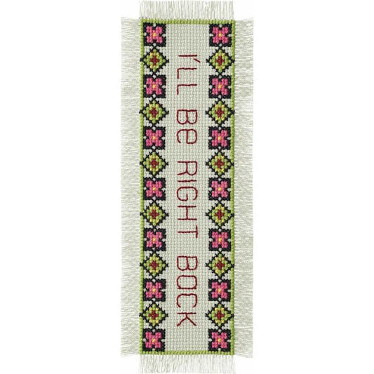 I'll Be Right Back Bookmark Cross Stitch Kit By Permin