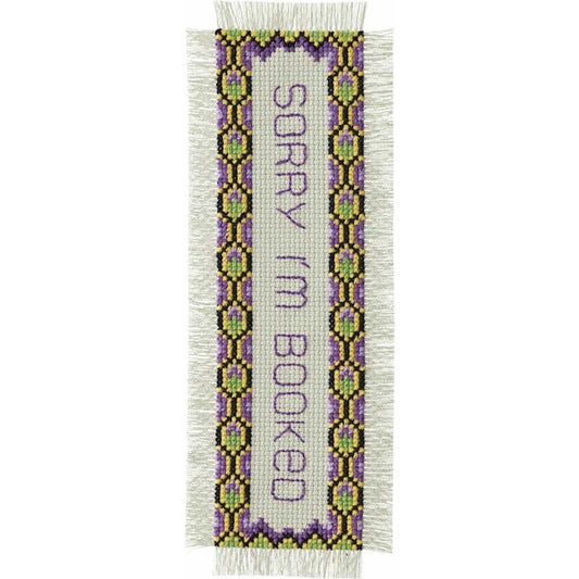 Sorry I'm Booked Bookmark Cross Stitch Kit By Permin