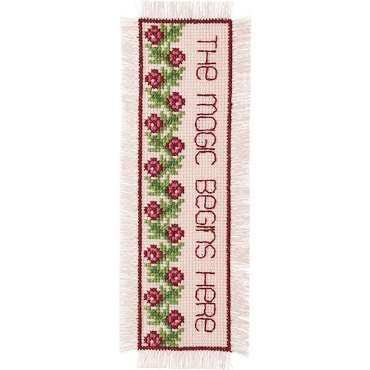 The Magic Begins Here Bookmark Cross Stitch Kit By Permin