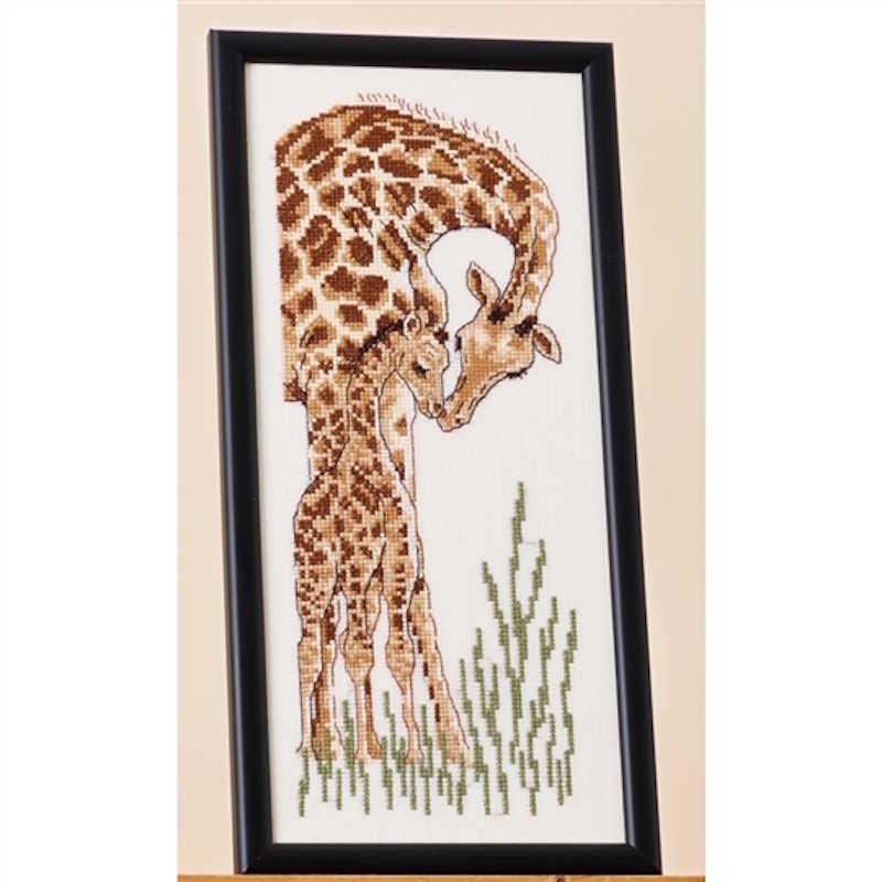 Giraffe with Youngling Cross Stitch Kit by Permin