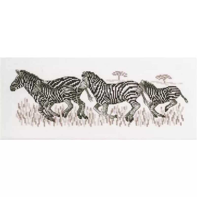 Zebras Cross Stitch Kit by Permin