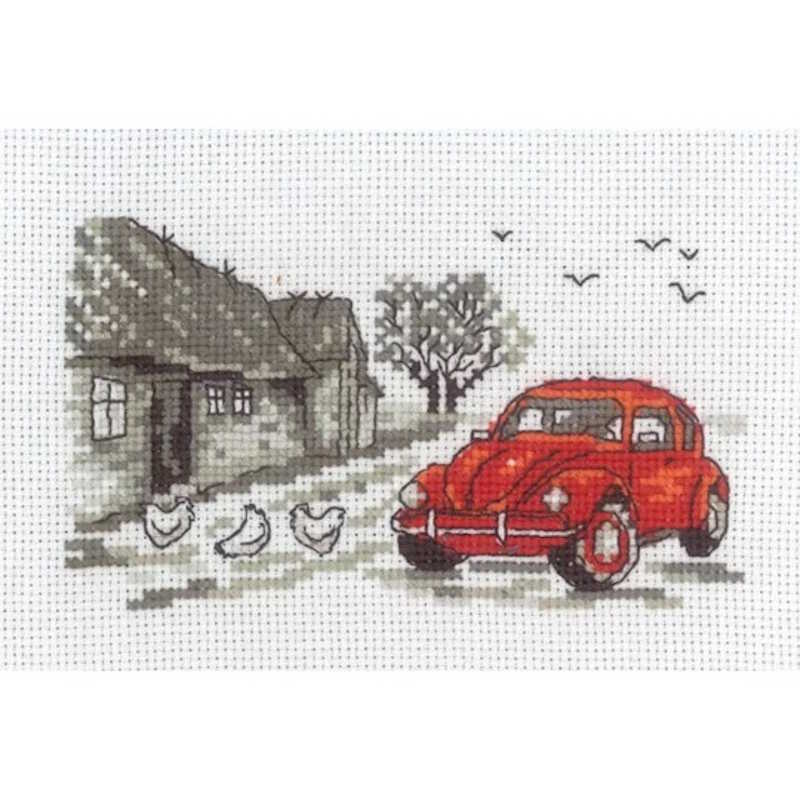 Red Car Cross Stitch Kit by Permin