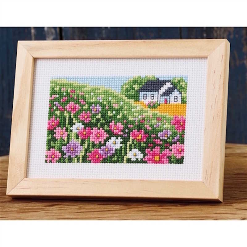 Flower Field Cross Stitch Kit by Permin 