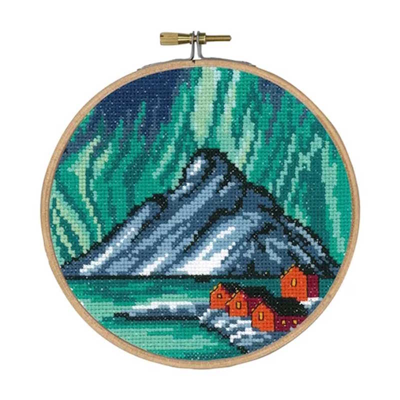 Northern Lights at Lofoten Cross Stitch Kit by Permin