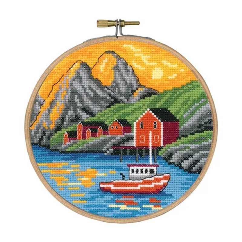 Midnight Sun at Lofoten Cross Stitch Kit by Permin